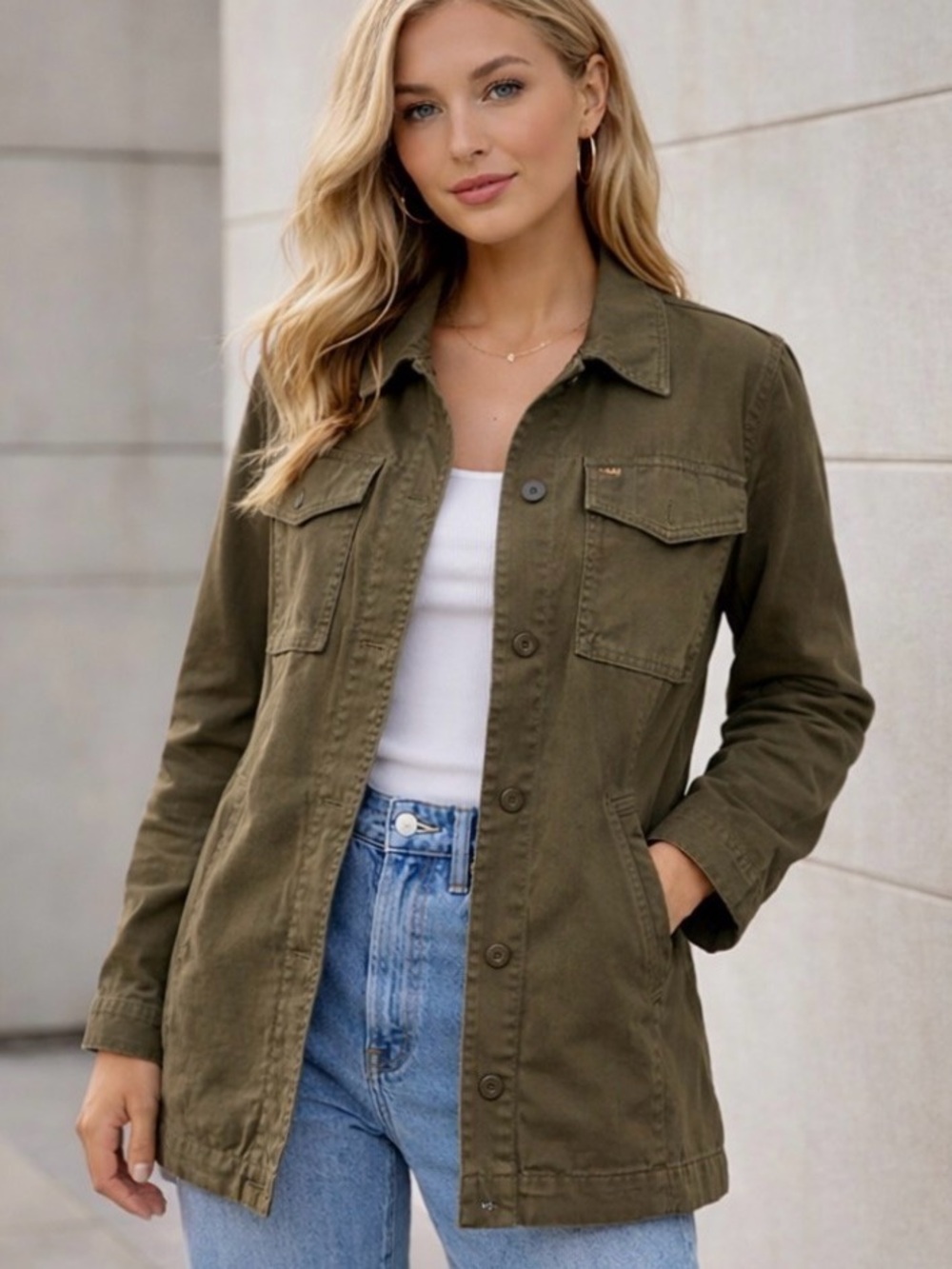 Marc by Marc Jacobs Olive Green Utility Jacket with Button Pockets